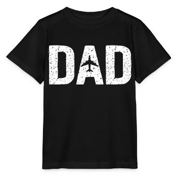 Pilot Dad Father's Day Gift for Airplane - Stanley/Stella MINI CREATOR Kids’ T-Shirt - black - Front - Mikhail (115cm)