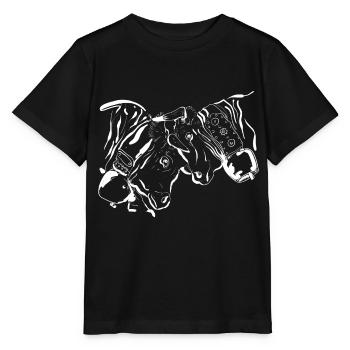 Hérens cow, eringer, queen fight - Stanley/Stella MINI CREATOR Kids’ T-Shirt - black - Front - Mikhail (115cm)