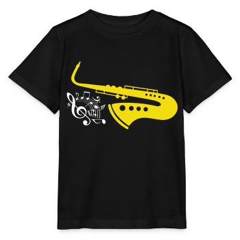 Sax saxophone saxophone - Stanley/Stella MINI CREATOR Kids’ T-Shirt - black - Front - Mikhail (115cm)