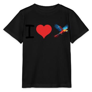 J’aime la citation d’oiseau perroquet - Pet Design - T-shirt bio MINI CREATOR Stanley/Stella Enfant - noir - Devant - Mikhail (115cm)