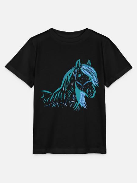 Pferd - Stanley/Stella Kinder T-Shirt MINI CREATOR - Schwarz