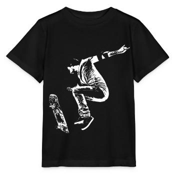 Skater Boy Halfpipe Fly Street Art - Stanley/Stella MINI CREATOR Kids’ T-Shirt - black - Front - Mikhail (115cm)