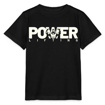 power lifting weiss - Stanley/Stella Kinder T-Shirt MINI CREATOR  - Schwarz - Vorne - Mikhail (115cm)