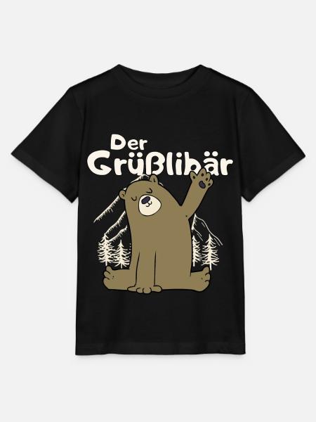 Gruesslibaer der Grüßlibär winkt Bär Motiv Meme - Stanley/Stella Kinder T-Shirt MINI CREATOR - Schwarz