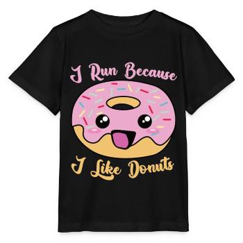 I run because i like donuts - Stanley/Stella Kinder T-Shirt MINI CREATOR  - Schwarz - Vorne - Mikhail (115cm)