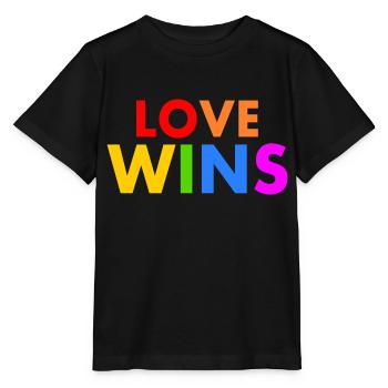 Love wins - Stanley/Stella MINI CREATOR Kids’ T-Shirt - black - Front - Mikhail (115cm)
