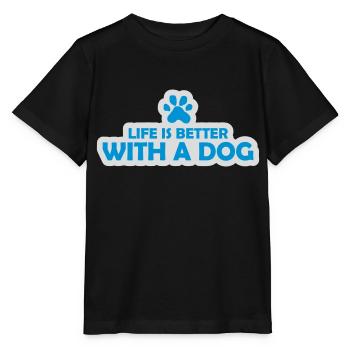 better with a dog - Stanley/Stella MINI CREATOR Kids’ T-Shirt - black - Front - Mikhail (115cm)
