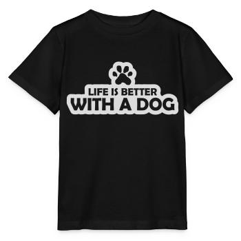 better with a dog - Stanley/Stella MINI CREATOR Kids’ T-Shirt - black - Front - Mikhail (115cm)