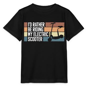 Rollerfahrer E-Roller Hybrid - Stanley/Stella Kinder T-Shirt MINI CREATOR  - Schwarz - Vorne - Mikhail (115cm)