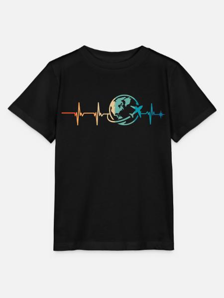 battement de cœur voyage - T-shirt bio MINI CREATOR Stanley/Stella Enfant - noir