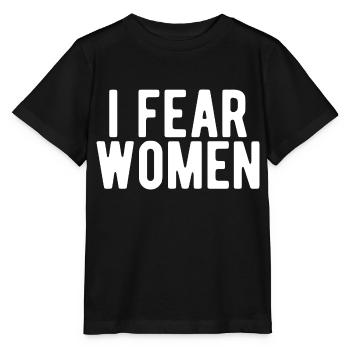 J’ai peur des femmes J’ai peur des femmes - T-shirt bio MINI CREATOR Stanley/Stella Enfant - noir - Devant - Mikhail (115cm)