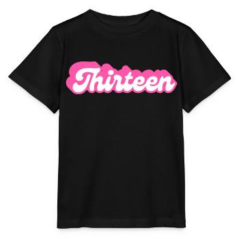 Dreizehn Geburtstag - 13. Geburtstag Retro Pink - Stanley/Stella Kinder T-Shirt MINI CREATOR  - Schwarz - Vorne - Mikhail (115cm)
