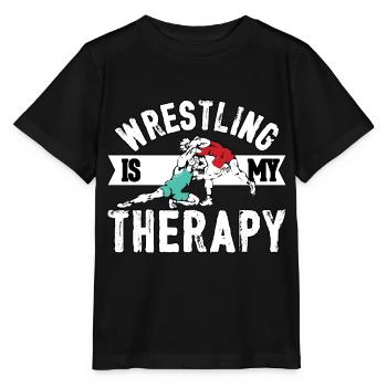 Wrestling is my Therapy - Stanley/Stella MINI CREATOR Kids’ T-Shirt - black - Front - Mikhail (115cm)