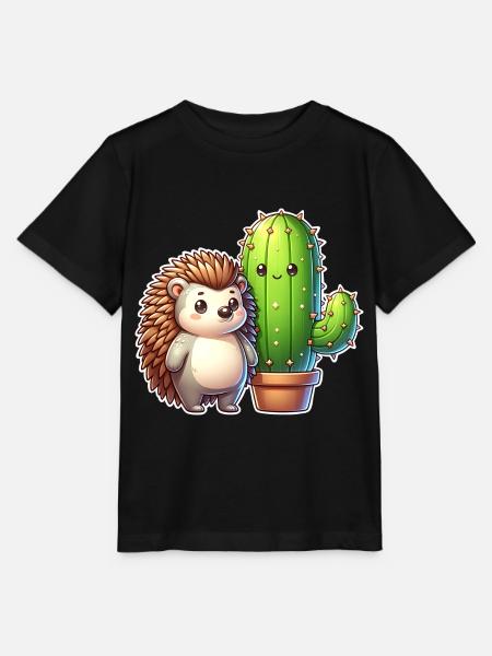 Igel Kaktus - Stanley/Stella T-shirt MINI CREATOR til børn - sort
