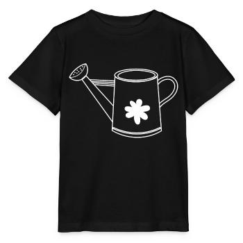 Gießkanne Garten gezeichnet - Stanley/Stella Kinder T-Shirt MINI CREATOR  - Schwarz - Vorne - Mikhail (115cm)