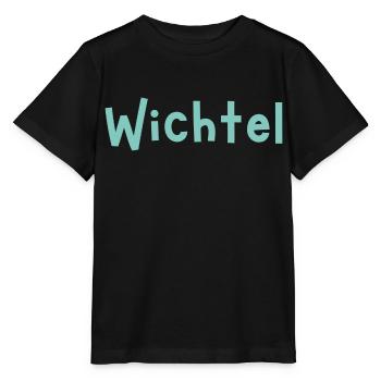 Wichtel blau - Stanley/Stella Kinder T-Shirt MINI CREATOR  - Schwarz - Vorne - Mikhail (115cm)