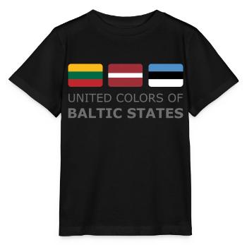 UNITED COLORS OF BALTIC STATES dark-lettered 400 - T-shirt bio MINI CREATOR Stanley/Stella Enfant - noir - Devant - Mikhail (115cm)