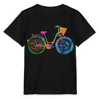 vélo coloré, vélo pour femme, colors bike, ladies bike - T-shirt bio MINI CREATOR Stanley/Stella Enfant - noir - Devant - Mikhail (115cm)