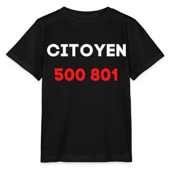 citoyen 500 801 numéro gouvernement - T-shirt bio MINI CREATOR Stanley/Stella Enfant - noir - Devant - Mikhail (115cm)