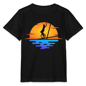 einrad einradartist einradfahrerin unicycle - Stanley/Stella Kinder T-Shirt MINI CREATOR  - Schwarz - Vorne - Mikhail (115cm)