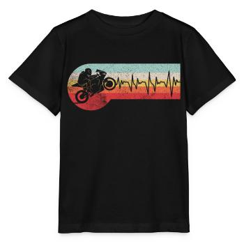 Motorrad Herzschlag Motorradfahrer Rennmaschine - Stanley/Stella Kinder T-Shirt MINI CREATOR  - Schwarz - Vorne - Mikhail (115cm)