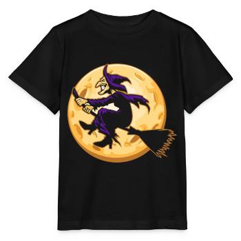 Hexe Hexenbesen Halloween Vollmond - Stanley/Stella Kinder T-Shirt MINI CREATOR  - Schwarz - Vorne - Mikhail (115cm)