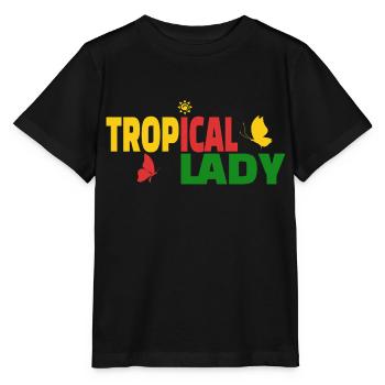 Tropical lady - Stanley/Stella MINI CREATOR Kids’ T-Shirt - black - Front - Mikhail (115cm)