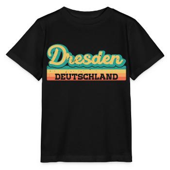 Dresden Germany GDR GDR Retro Flag - Stanley/Stella MINI CREATOR Kids’ T-Shirt - black - Front - Mikhail (115cm)