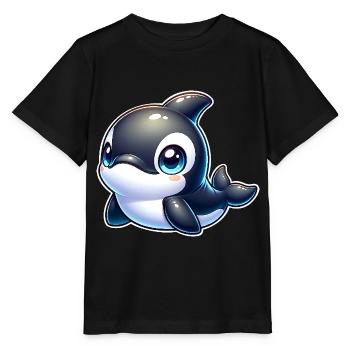 Killer whale - Stanley/Stella MINI CREATOR Kids’ T-Shirt - black - Front - Mikhail (115cm)