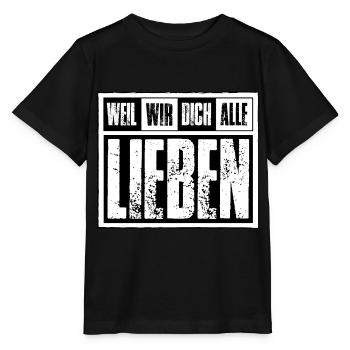 Frankfurt - Weil wir dich alle Lieben - Stanley/Stella Kinder T-Shirt MINI CREATOR  - Schwarz - Vorne - Mikhail (115cm)