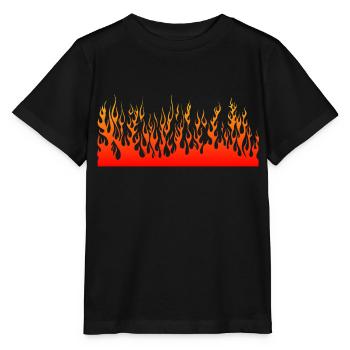 fire flame flame wall - Stanley/Stella MINI CREATOR Kids’ T-Shirt - black - Front - Mikhail (115cm)
