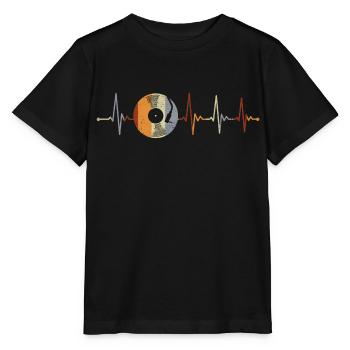Vinyle Disque phonographe DJ Vintage Musique - T-shirt bio MINI CREATOR Stanley/Stella Enfant - noir - Devant - Mikhail (115cm)