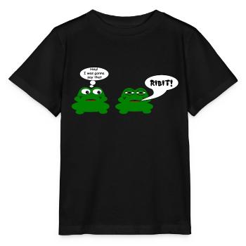 Frog chat - Stanley/Stella MINI CREATOR Kids’ T-Shirt - black - Front - Mikhail (115cm)