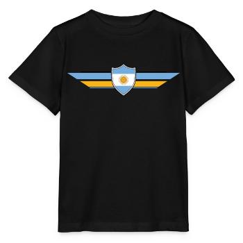 Argentinien Fan Weltmeisterschaft - Stanley/Stella Kinder T-Shirt MINI CREATOR  - Schwarz - Vorne - Mikhail (115cm)
