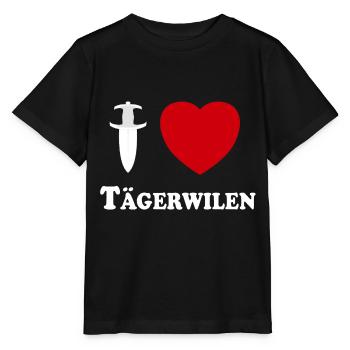 I Love Tägerwilen (weiss mit Dolch als I) - Stanley/Stella Kinder T-Shirt MINI CREATOR  - Schwarz - Vorne - Mikhail (115cm)