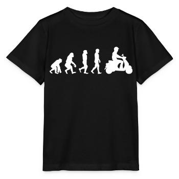 Roller Fahrer Scootering Motorrad Moped Evolution - Stanley/Stella Kinder T-Shirt MINI CREATOR  - Schwarz - Vorne - Mikhail (115cm)