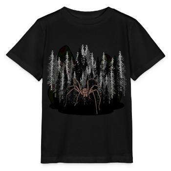 Halloween Horreur Forêt Animaux de la forêt Araignée Monstre - T-shirt bio MINI CREATOR Stanley/Stella Enfant - noir - Devant - Mikhail (115cm)