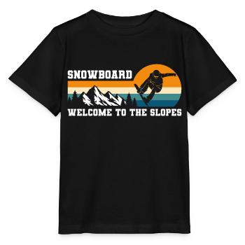 Snowboarder snow slope - Stanley/Stella MINI CREATOR Kids’ T-Shirt - black - Front - Mikhail (115cm)