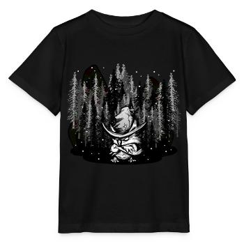 Wildnis Waldtiere magisch Winter Xmas Schnee Eule - Stanley/Stella Kinder T-Shirt MINI CREATOR  - Schwarz - Vorne - Mikhail (115cm)