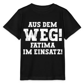 Fatima Lustiger Spruch Vorname Name Fatima - Stanley/Stella Kinder T-Shirt MINI CREATOR  - Schwarz - Vorne - Mikhail (115cm)