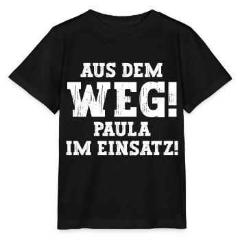 Paula Lustiger Spruch Vorname Name Paula - Stanley/Stella Kinder T-Shirt MINI CREATOR  - Schwarz - Vorne - Mikhail (115cm)