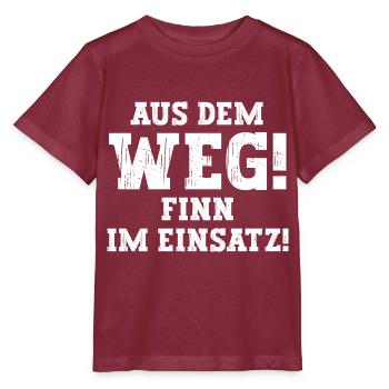 Finn Lustiger Spruch Vorname Name Finn - Stanley/Stella Kinder T-Shirt MINI CREATOR  - Burgunderrot - Vorne - Kain (125cm)