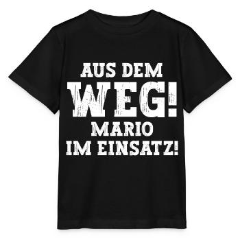 Mario Lustiger Spruch Vorname Name Mario - Stanley/Stella Kinder T-Shirt MINI CREATOR  - Schwarz - Vorne - Mikhail (115cm)