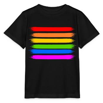 Regenbogen Regenbogenfahne - Stanley/Stella Kinder T-Shirt MINI CREATOR  - Schwarz - Vorne - Mikhail (115cm)