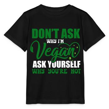 Vegan Veganism - Stanley/Stella MINI CREATOR Kids’ T-Shirt - black - Front - Mikhail (115cm)