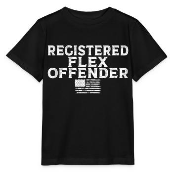 Funny Registered Flex Offender Bodybuilding - Stanley/Stella MINI CREATOR Kids’ T-Shirt - black - Front - Mikhail (115cm)
