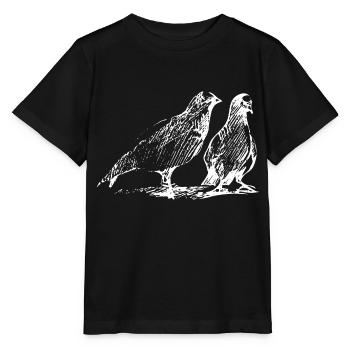 Colombe Couple Croquis Encre - T-shirt bio MINI CREATOR Stanley/Stella Enfant - noir - Devant - Mikhail (115cm)