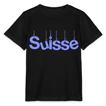 SCHWEIZ. HUMOR. LAND. FLAGGE. GENF. LAUSANNE - Stanley/Stella Kinder T-Shirt MINI CREATOR  - Schwarz - Vorne - Mikhail (115cm)