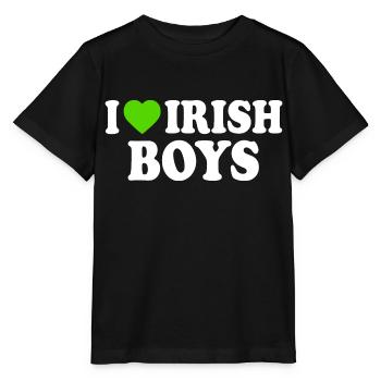 I love irish boys - Stanley/Stella Kinder T-Shirt MINI CREATOR  - Schwarz - Vorne - Mikhail (115cm)