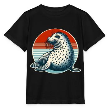 Seal seal - Stanley/Stella MINI CREATOR Kids’ T-Shirt - black - Front - Mikhail (115cm)